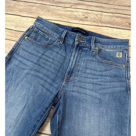 Tommy Hilfiger Women's Blue Tribeca Straight-Leg Mid-Rise Casual Jeans Size 6 - Picture 5 of 6